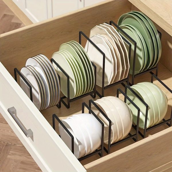 1pc Carbon Steel Plate and Utensil Storage Rack, Japanese Style Metal Organizer for Kitchen Countertops and Cabinets, Household Kitchen Tools for Female - Utensil Drainage Rack