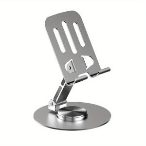 360° Rotatable Universal Mobile Phone & Tablet Stand, Anti-Slip Full Metal, Compatible with Smartphones & Tablets, Live Streaming Holder, Foldable Lazy Multi-Functional Desk Mount, Carbon Steel Material