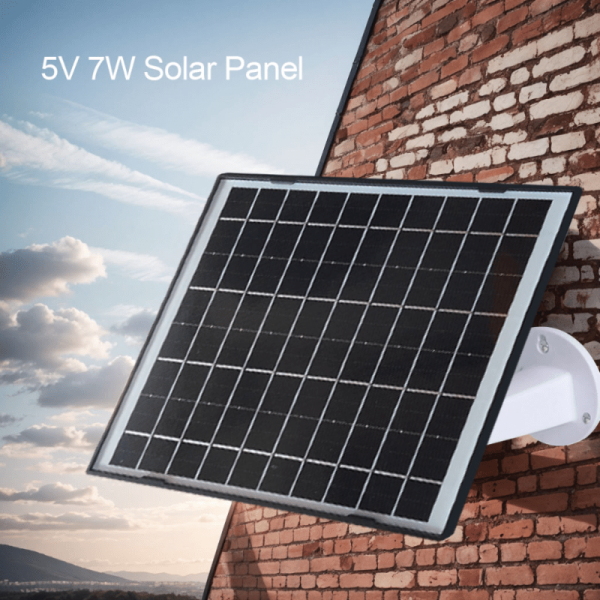 1pc 7W Solar Panel Charger for Security Cameras - Large, Detachable, Insulated Material with Type-C & USB Ports, Ideal for Outdoor Garden Use