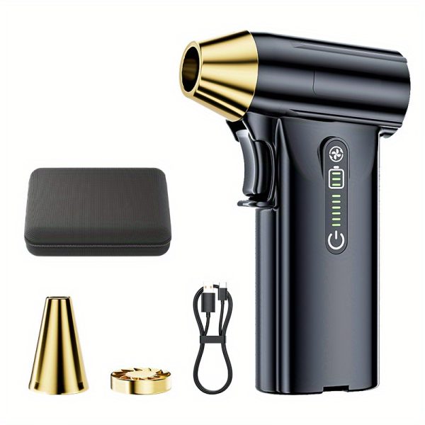 130,000 RPM Portable Turbo Fan - Handheld Dust & Snow Remover, BBQ Charcoal Starter, Compact & Rechargeable for Keyboard, Electronics, Car Interior, and Outdoor Use, Turbo Fan Portable