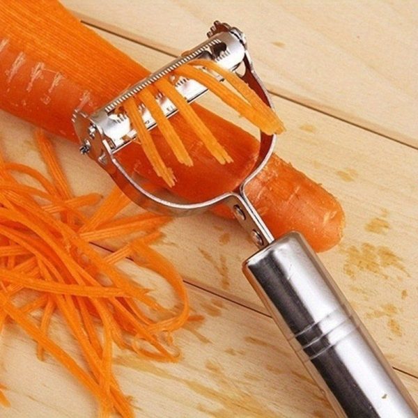 RV Must-Have. 1pc Stainless Steel Multifunctional Fruit And Vegetable Peeler, Grater, Shredder, And Cutter - Easy-To-Use Kitchen Tool for Peeling, Slicing, And Coring Fruits And Vegetables - Compact Dorm Essentials for Home Cooks