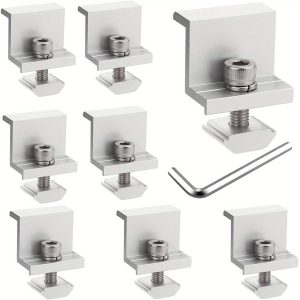 Solar Panel End Clamp 30Mm/35Mm, Aluminum Z Brackets for Solar Panels Solar Mounting Brackets Kit with Nuts Bolts for Solar Panel Pv Mounting System Install Accessories