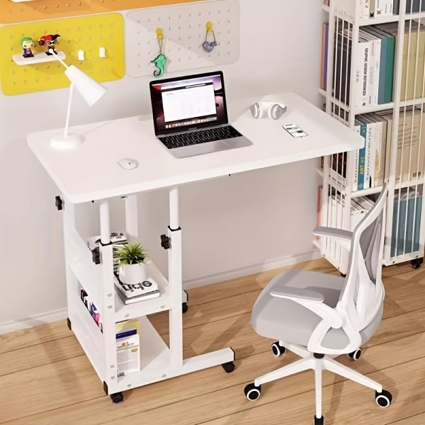 Space-Saving Adjustable Folding Table - Sturdy, Non-Wood, Portable, and Expandable for Home Office, Bedroom, Dorm Room, Study, and Small Space Use - Easy to Assemble and Durable