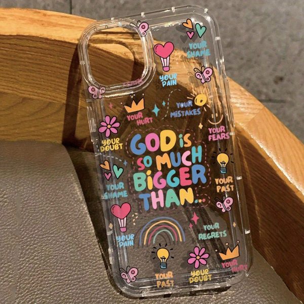 1pc Colorful Letter Trendy Pattern Air Cushion Transparent Tpu Mobile Phone Protective Case Suitable for Iphone11 12 13 14 15 16Promax Xr 78Plus