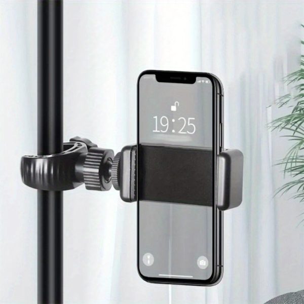 LEVCOECAM Phone Holder Microphone Stand Mount Tripod Phone Bracket, ABS Material, 360 Degree Adjustable, Multi-function Adapter Clip, for All Smartphones, Mobile Cell Support