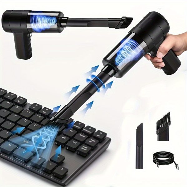 AOCIWE Dual-Turbine Motor Wireless Handheld Vacuum Cleaner - High Suction, Portable, Lightweight, Includes Crevice Tool - Perfect for Home, Car Cleaning, Pet Hair, and Debris Removal - USB Rechargeable, ABS Material, Lithium-Polymer Battery, Portable Cleaning Device | Ergonomic Vacuum | Glossy Finish, Car Vacuum Cleaner
