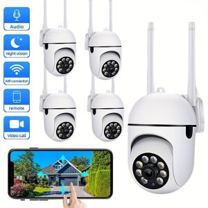 Crystal-Clear Color Night Vision & Two-Way Audio Security Camera - Smart Motion Tracking, Real-Time Alerts, Weatherproof for Indoor/Outdoor Use, USB Powered