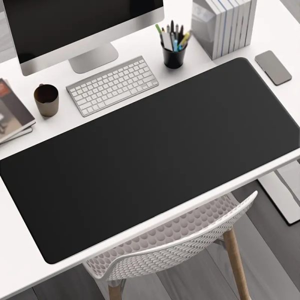 XXL Gaming Mouse Pad with Stitched Edges - Heavy Duty Rubber Base, Professional Non-Slip Extended Desk Mat for PC, Office, and Gaming - Black