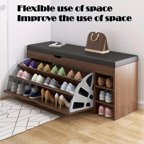 3-Tier Flip Shoe Rack - Stainless Steel, Thick Metal Construction for Space-Saving Storage in Various Rooms, Cross-border, Hidden