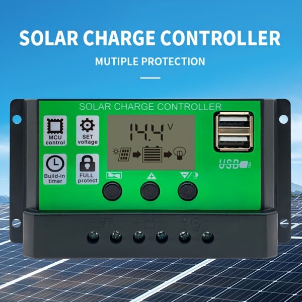 High-Efficiency Solar Charger Controller for Home & Street Lights - Automatic 12V/24V Conversion, Energy Management