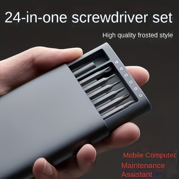 24-in-1 Precision Screwdriver Set, Multi-Functional Repair Tool Kit for Mobile Phones and Tablets, Durable Metal Construction, No Battery Required