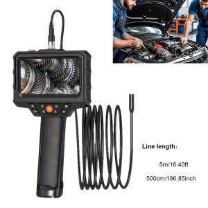 4.3" IPS LCD Screen Endoscope Camera, 8mm HD Industrial Inspection with, 16.4ft Flexible Cable, 8 LEDs, USB Rechargeable for Auto Repair & Plumbing at Home, Auto Repair Equipment | Ergonomic Design | Flexible Cable Design