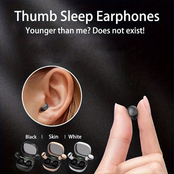 [Skinfriendly Fit] Ultra-Compact Invisible Earphones - Ultra Small, Wireless Mini Sleep Headphones in Black, Skin & White - No Glare, Comfortable for Long Wear, Ideal Girlfriend Gift, Wireless Earbuds