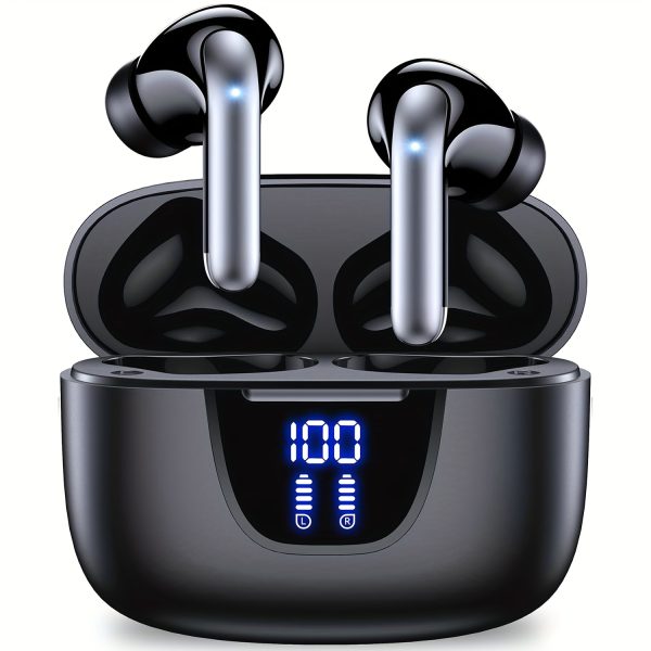 LAIMICAERIN Wireless Earbuds, 5.3 Wireless Headphones with 13MM Speakers, Long Playtime, Type-C Quick Charge Case, Touch Control, Noise Cancelling Voice Call, with Digital Battery Display, for iPhone & Android, Compatible with Siri, for Gaming, Business & Sports