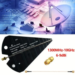 HT5 Log Periodic UWB Antenna, Uncharged, 1300MHz-10GHz, 6-9dBi Gain, 50 Ohm for GPS, 2.4GHz & 5.8GHz Signal Transmission