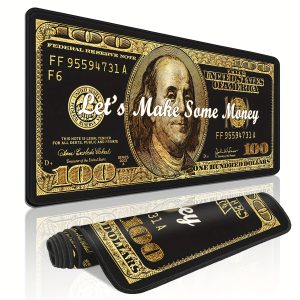 Extra-Large Dollar Pattern Gaming Mouse Pad - Non-Slip, Washable Desk Mat for Gamers & Office Use - Perfect Holiday Gift for Him or Her