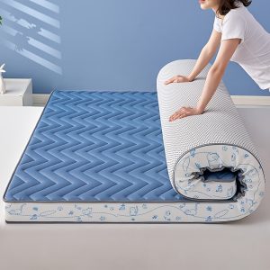 Orthopedic Memory Foam Mattress Topper - Thick Latex with High Rebound & Anti-Pressure Design for Spinal Health, Breathable All-Season Comfort, Easy Fold for Easy Cleaning, Perfect for Dorms & Bedrooms, Available in Multiple Sizes, Vacuum Compressed for Efficient Shipping