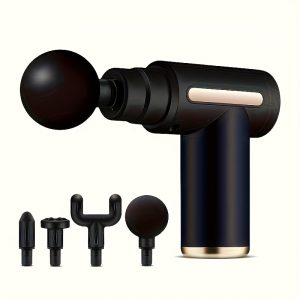4-In-1 Minipro USB Rechargeable Massage Gun - a Portable Electric Muscle Relaxer with 4 Attachments, Ideal for Deep Tissue Percussion Massage, Perfect As a Gift for Various Occasions, Powered by a Lithium Battery.