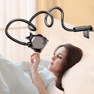 Adjustable 120cm Gooseneck Phone Holder – Carbon Steel Lazy Bracket with 360° Rotatable Clamp for Watching Videos in Bed or Desk - Without Battery