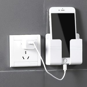 1pc Easy-Install Wall Mount Phone Holder - Versatile Storage for TV & Air Conditioner Remote Controls, Bedside Charging Bracket, Utility Hooks