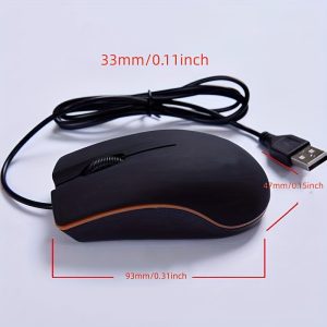 Ergonomic USB Wired Gaming Mouse with Animal Print - Right-Handed, Optical Precision, Flashing Lights, for PC & Laptop | Black with Orange Accents, Windows 10 Compatible, Gaming Mouse Pad