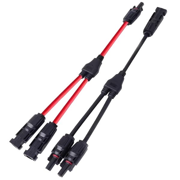 MC4 connector, PVC+ copper material, Y-type three-way solar photovoltaic panel, with 2-to-1 adapter, suitable for control applications, compatible with drones and solar panels, suitable for home, farm, RV and boat use