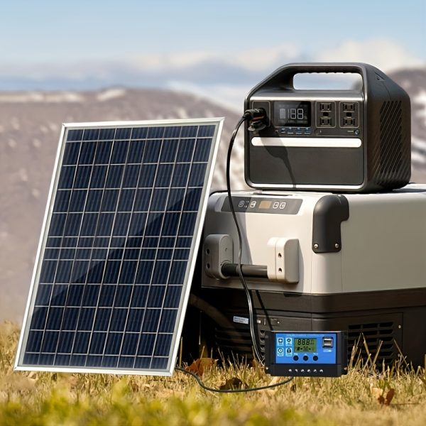 ZGZXSEXHZ Portable Solar Panel Kit, with 60A/80A/100A Controller, 12V-18V-24V USB 5V Solar Charger, Removable Photovoltaic Panels, for Power Banks, Camping, RVs, Boats, Phones, Outdoor Lighting, Surveillance, Pet Shelters