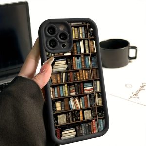 Popular Bookshelf with Cartoon Creative Designs, New Tianyan Ladder Phone Case, Fun And Stylish, Minimalist Trendy Phone Case Suitable for Both Men And Women, Compatible with Iphone.