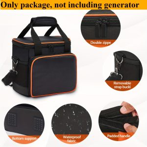 BAGMIND Jackery Portable Power Station Explorer Carrying Case, Waterproof Travel Power Packs Storage Bag, 300/240/160/500/1000W, with Removable Strap Buckle, Padded Handle, Bottom Support