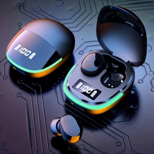 2024 Sleek Wireless Earbuds with LED Display - Touch Control, In-Ear TWS Headphones for Gaming & Sports, Compatible with iOS/Android, USB-C Charging Case