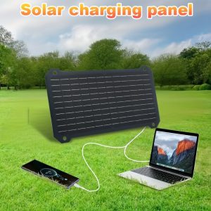Portable Solar Charger with Dual USB Ports - Ideal for Outdoor Hiking & Camping, Fast Charge for Phones, Tablets, Flashlights, LED Lights & Fans