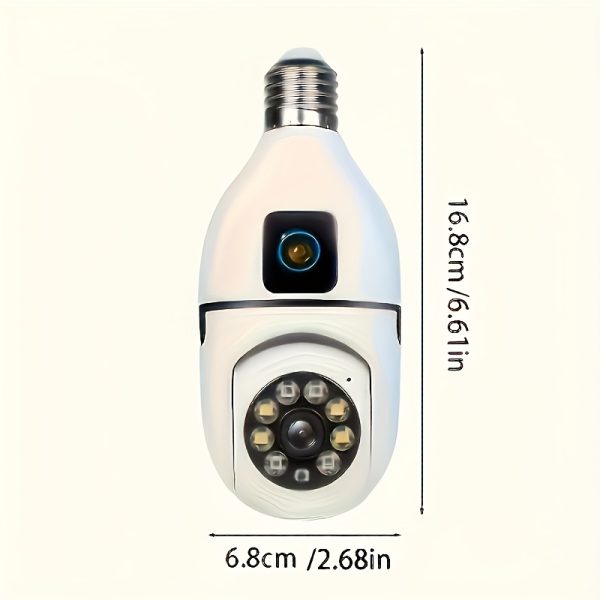 1pc white Light Bulb Security Camera - Surveillance, Night Vision, Two-Way Audio, 360° Pan & Tilt, Home Safety camera, Christmas Gift