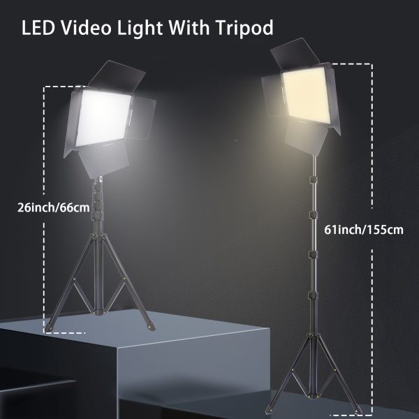 1pc ZOMEI LED Video Light with Tripod Stand, 132.08cm Aluminum Alloy Adjustable Fill Lamp for Vlog, Photo Studio, Speedlight, Makeup, Meeting, Group Selfie, Live Streaming