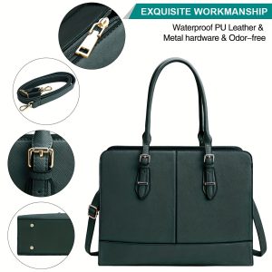 KTMOUW Laptop Bag for Women PU Work Tote 39.62 cm Laptop for Computer Bag Waterproof Business Office Professional Large Capacity Handbag Shoulder Bag
