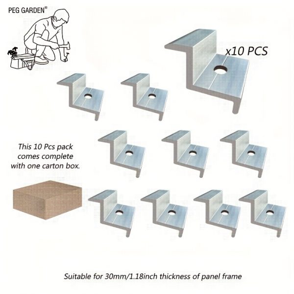 10pcs Aluminum Solar Panel Mounting Brackets - 30mm/35mm/40mm End Clamps for PV Systems, Durable & Corrosion-Resistant Solar Accessories with Storage Box