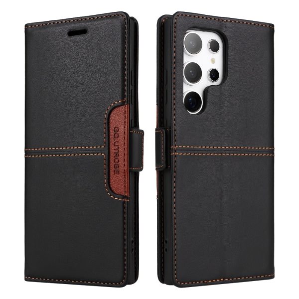 Faux Leather Phone Case for Samsung Galaxy S25 S24 S23 S22 S21 Ultra Plus S24 FE Credit Card Holder Anti-Theft Brush Magnetic Protect Cover