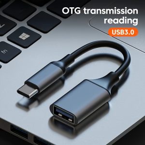 High-Speed USB 3.0 to Type-C OTG Adapter Cable, Flat Design, Male to Female, ABS Material, 0-5W Power Output - Ideal for Smartphones & Tablets, Phone Adapter