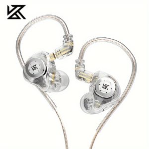 KZ EDX PRO IEM Headphones, Semi-Open-Back Over Ear Earbuds with 10mm Dynamic Driver, Touch Control, Call Management, Detachable Cable, Sound Isolation, Compatible with Cellphones, Adult - Non-Waterproof Plastic Material