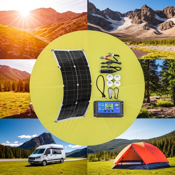 Sunant 1pc 40W single panel solar panel, portable solar charger, support USB and DC charging methods, with 60A controller, suitable for RV, car, outdoor camping efficient equipment