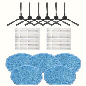 Robot Vacuum Cleaner Accessories Set - Suitable for Mamibot Provac Titan Side Brush Hepa Filter Mop Cloth Robot Vacuum Cleaner Accessories Spare Parts - Includes 4 Filters, 5 Mop Pads and 6 Side Brushes
