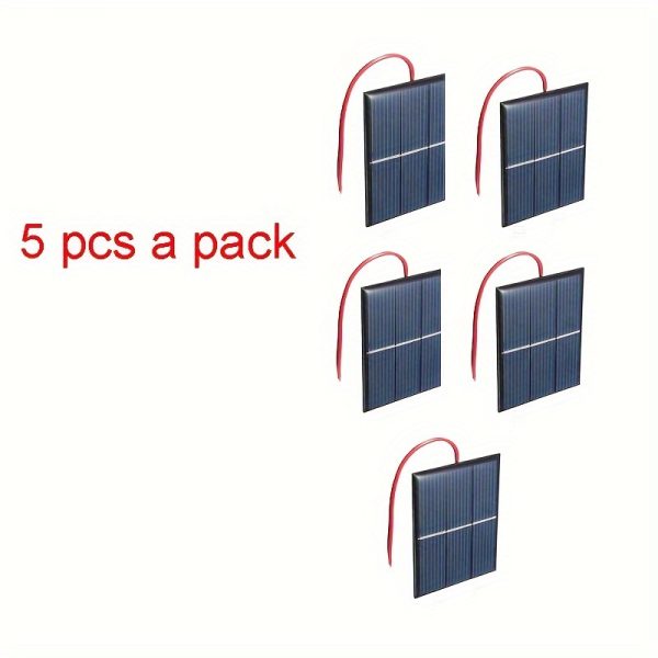 5pcs a Set Solar Panel 0.65W 1.5V 60*80mm Mini Solar System DIY for Battery Cell Phone Chargers Portable Mini Solar Cell with Wire