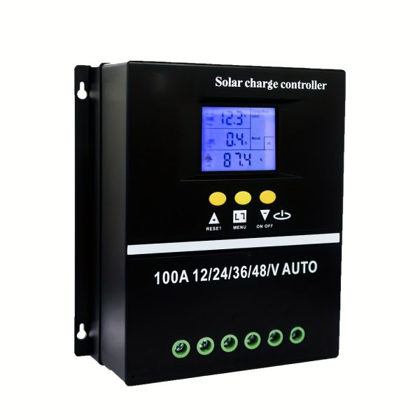 Y&H 100A MPPT Solar Charge Controller with LCD Display - Smart Battery Regulator for Lead-Acid & LiFePO4, Dual USB Ports, Over-Voltage Protection, Compatible with 12V/24V/36V/48V Panels