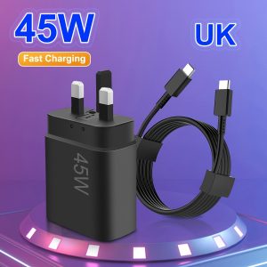 45W Super Fast Charger for SamSung S24 Ultra S23 S22 S21 S20 Ultra, A54, A34, A23, Tab S9 S8, for Motorola G84 G73 G54, etc., Fast Charger Type C Adapter Plug with 100.58cm 5A Type-C Cable