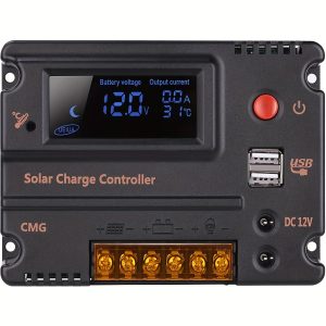 UEIUA 20A/30A 12V 24V Solar Charge Controller Auto Switch LCD Solar Panel Battery Regulator Charge Controller Overload Protection Temperature Compensation,20A/30A Fit for 10W to 240W/360W 18V Solar Panel Battery/480W/720W 36V Solar Panel Battery