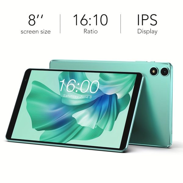 Teclast P85T 20.32cm Tablet - Android 14, 4GB RAM + 64GB ROM, 5000mAh Battery, Type-C Charging, WiFi 2.4GHz+5GHz, Allwinner A523 CPU, 1280x800 Display, US BotG Support, Mint Green