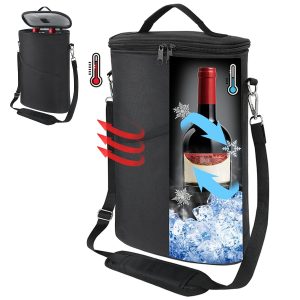 2 Bottle Wine Transport Tote Bag, Wine Cooler Bag, Wine Travel Tote Bag, Picnic Beach, Portable Wine Bottle Case, Gift for Wine Lovers, Women, Men