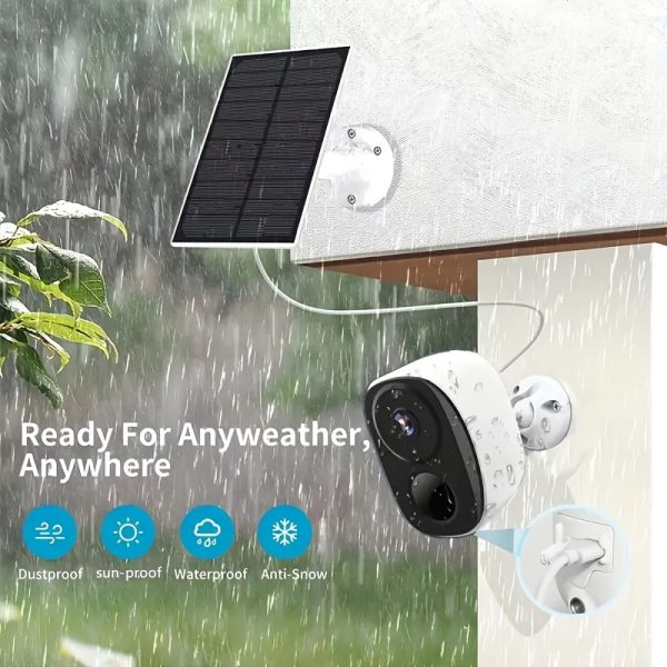 2.4G wifi Indoor/Outdoor Solar Security Camera for Home, Security Cameras Wireless Outdoor, FHD 3MP 1296P Battery 5000mAh Powered Camera for Home Security with, SD/Free Cloud Storage, AI Motion Detection, Color Night Vision, 2-Way Audio. Support reviewing audio and video recordings