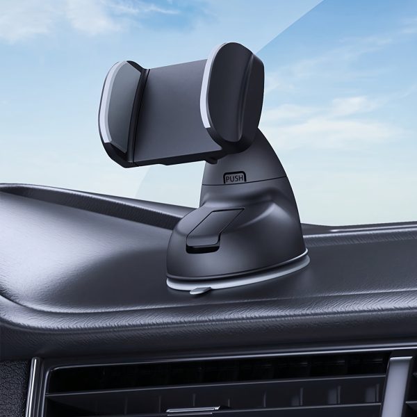 1pc Universal Adjustable Car Phone Mount, ABS Material, Vacuum Cup Dashboard Holder, Compatible with Multiple Phone Sizes, Stable Grip for Hands-Free Navigation and Safe Driving