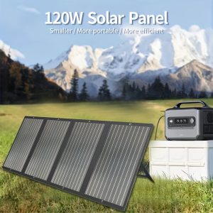 Portable Solar Charging Pad - 120W, Foldable & Lightweight with USB-C, Type-C, and DC Outputs for Outdoor Camping