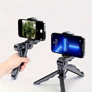 360° Rotatable Anti-Shake Phone Tripod Mount, Portable Thickened Plastic Smartphone Holder with Adjustable Clamp, Universal Tripod Stand for Mobile Phone Live Streaming and Photography